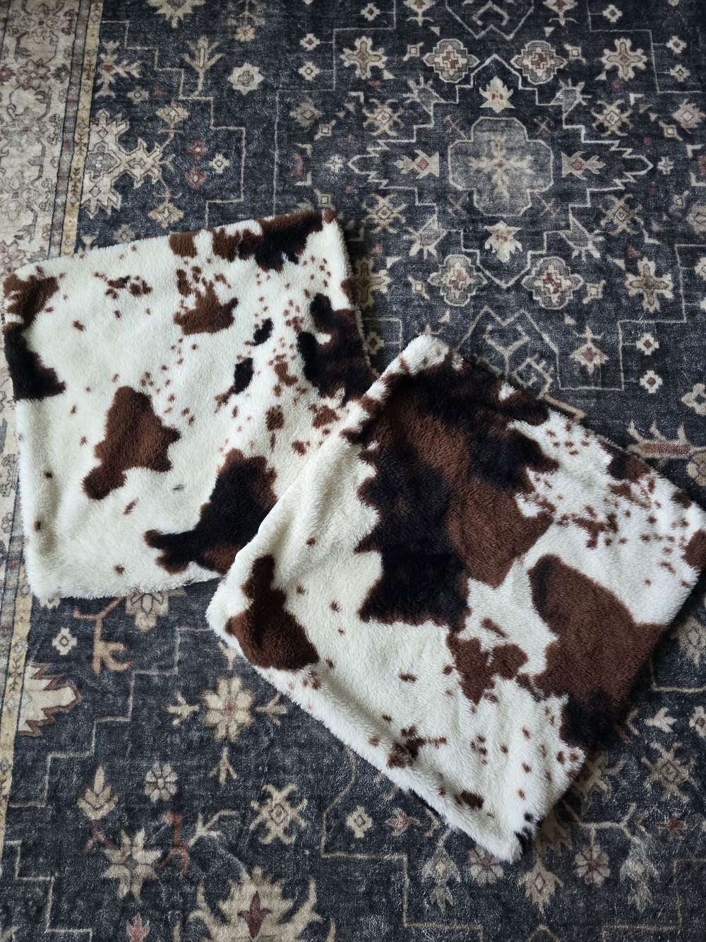 Soft Cowhide Throw Pillow Covers